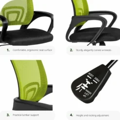 Office Chair Marius - Desk Chair, Computer Chair, Office Swivel Chair - Black/green -Office Furniture Store 11950718 3