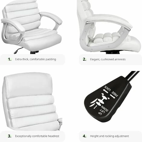 Office Chair Paul - Desk Chair, Computer Chair, Ergonomic Chair - White 3 Office Chair Paul - Desk Chair, Computer Chair, Ergonomic Chair - White - Image 3