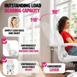 Office Chair Paul - Desk Chair, Computer Chair, Ergonomic Chair - White 8 Office Chair Paul - Desk Chair, Computer Chair, Ergonomic Chair - White -Office Furniture Store 11950918 4