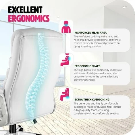 Office Chair Paul - Desk Chair, Computer Chair, Ergonomic Chair - White 5 Office Chair Paul - Desk Chair, Computer Chair, Ergonomic Chair - White - Image 5