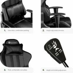 Gaming Chair Premium - Office Chair, Computer Chair, Ergonomic Chair - Black 7 Gaming Chair Premium - Office Chair, Computer Chair, Ergonomic Chair - Black -Office Furniture Store 12200848 3