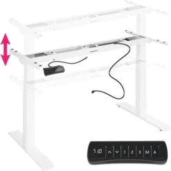 Motorised Standing Desk Frame (58 - 123cm Tall, With Memory And Alarm Functions) - Computer Desk, Standing Desk, PC Desk - White -Office Furniture Store 12972434 5
