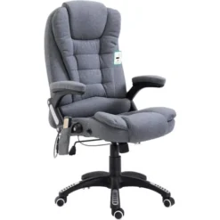 Cherry Tree Furniture Executive Recline Extra Padded Office Chair (Massage, Grey Fabric)