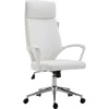 Cherry Tree Furniture High Back Modern Design PU Leather Swivel Office Chair Computer Desk Chair (White)