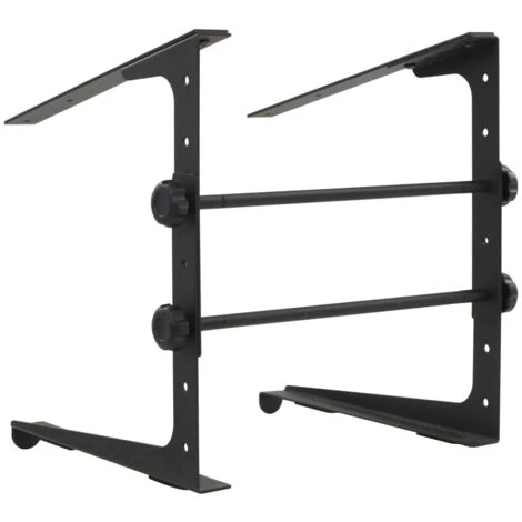 Laptop Stand Black 30.5x28x(24.5-37.5) Cm Steel VidaXL 2 Laptop Stand Black 30.5x28x(24.5-37.5) Cm Steel VidaXL - Image 2
