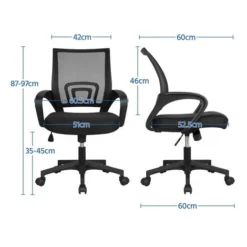 Yaheetech Ergonomic Office Chair Mesh Chair, Black -Office Furniture Store 16053720 5