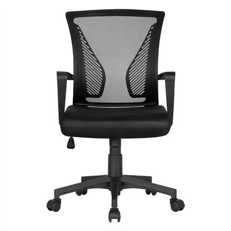 Yaheetech Mid-back Mesh Office Chair Height Adjustable For Students Study, Black 1 Yaheetech Mid-back Mesh Office Chair Height Adjustable For Students Study, Black