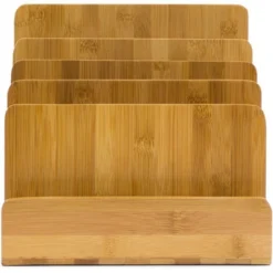 Relaxdays Document Holder Bamboo With Letter Tray 23 X 24.5 X 20.5 Cm Practical Organization System For Your Desk Table Magazine, Document, Paper Holder, Natural -Office Furniture Store 16075994 3