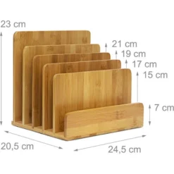 Relaxdays Document Holder Bamboo With Letter Tray 23 X 24.5 X 20.5 Cm Practical Organization System For Your Desk Table Magazine, Document, Paper Holder, Natural -Office Furniture Store 16075994 4