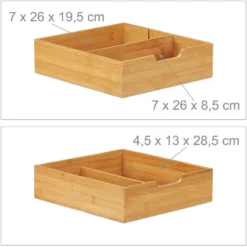 Relaxdays Bamboo Drawer Box, Desk Organiser, Natural Look, Office Stacking Aid, HWD 18 X 30 X 31 Cm, Natural -Office Furniture Store 16123586 5