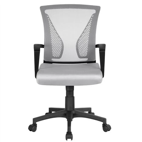 Yaheetech Mid-back Mesh Office Chair Height Adjustable For Students Study, Light Gray 1 Yaheetech Mid-back Mesh Office Chair Height Adjustable For Students Study, Light Gray