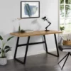 Cherry Tree Furniture KLOTEN Oak Effect Desk With Black Metal Legs
