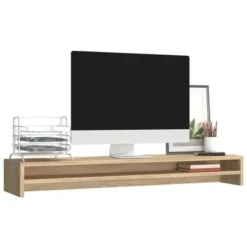 Monitor Stand Sonoma Oak 100x24x13 Cm Engineered Wood VidaXL -Office Furniture Store 16970005 4
