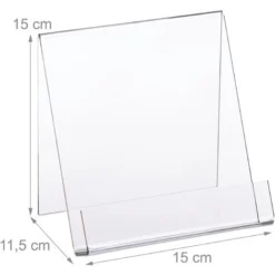 Relaxdays Book Holder A5, Acrylic Stand For Books, Sturdy, Prospectus Display HxWxD 15x15x11.5 Cm, Transparent -Office Furniture Store 17461918 4