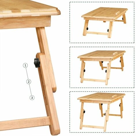 Casaria Folding Laptop Table Desk Adjustable Lapdesk PC Desktop Notebook Bamboo Bed Sofa Tray Drawing Writing Working 3 Casaria Folding Laptop Table Desk Adjustable Lapdesk PC Desktop Notebook Bamboo Bed Sofa Tray Drawing Writing Working - Image 3