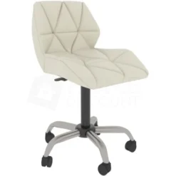 Geo Office Chair Faux Leather Adjustable Computer Desk Chair Padded Swivel Seat, White -Office Furniture Store 17767049 5