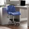Geo Office Chair Faux Leather Adjustable Computer Desk Chair Padded Swivel Seat, Blue