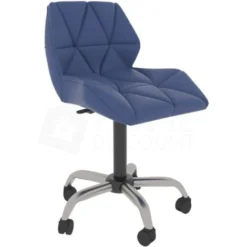 Geo Office Chair Faux Leather Adjustable Computer Desk Chair Padded Swivel Seat, Blue -Office Furniture Store 17767053 5