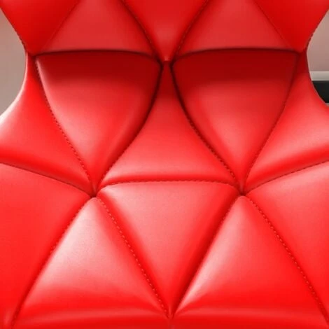 Geo Office Chair Faux Leather Adjustable Computer Desk Chair Padded Swivel Seat, Red 4 Geo Office Chair Faux Leather Adjustable Computer Desk Chair Padded Swivel Seat, Red - Image 4