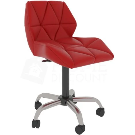 Geo Office Chair Faux Leather Adjustable Computer Desk Chair Padded Swivel Seat, Red 5 Geo Office Chair Faux Leather Adjustable Computer Desk Chair Padded Swivel Seat, Red - Image 5