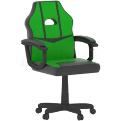 Comet Gaming Chair Office Faux Leather Computer Desk Recliner Swivel Seat, Green & Black -Office Furniture Store 17767057 5