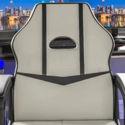 Comet Gaming Chair Office Faux Leather Computer Desk Recliner Swivel Seat, White & Black 7 Comet Gaming Chair Office Faux Leather Computer Desk Recliner Swivel Seat, White & Black -Office Furniture Store 17767059 3