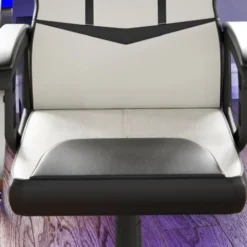 Comet Gaming Chair Office Faux Leather Computer Desk Recliner Swivel Seat, White & Black 8 Comet Gaming Chair Office Faux Leather Computer Desk Recliner Swivel Seat, White & Black -Office Furniture Store 17767059 4