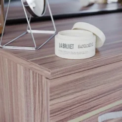 Riano Dressing Table 3 Drawer Makeup Vanity Computer Desk, Walnut -Office Furniture Store 17767249 3