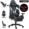 GTFORCE FORMULA GREY LEATHER RACING SPORTS OFFICE CHAIR IN BLACK AND GREY