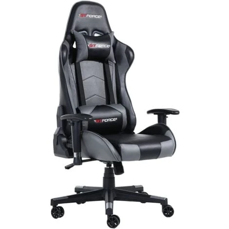 GTFORCE PRO FX LEATHER RACING SPORTS OFFICE CHAIR IN BLACK AND WHITE 1 GTFORCE PRO FX LEATHER RACING SPORTS OFFICE CHAIR IN BLACK AND WHITE
