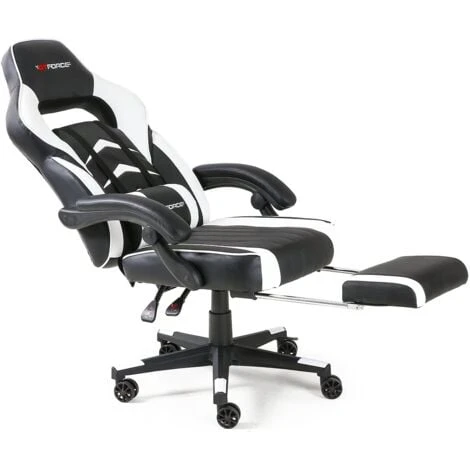 GTFORCE TURBO WHITE LEATHER RACING SPORTS OFFICE CHAIR IN BLACK AND BLUE 3 GTFORCE TURBO WHITE LEATHER RACING SPORTS OFFICE CHAIR IN BLACK AND BLUE - Image 3