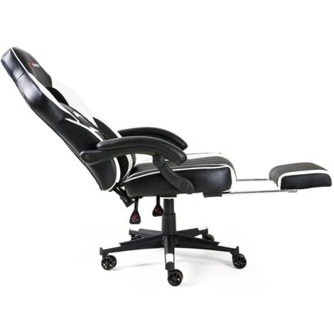 GTFORCE TURBO WHITE LEATHER RACING SPORTS OFFICE CHAIR IN BLACK AND BLUE 4 GTFORCE TURBO WHITE LEATHER RACING SPORTS OFFICE CHAIR IN BLACK AND BLUE - Image 4
