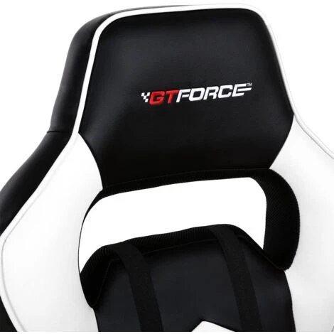 GTFORCE TURBO WHITE LEATHER RACING SPORTS OFFICE CHAIR IN BLACK AND BLUE 5 GTFORCE TURBO WHITE LEATHER RACING SPORTS OFFICE CHAIR IN BLACK AND BLUE - Image 5
