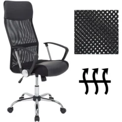 Ergonomic Mesh Office Chair 110 Kg Adjustable Height Computer Desk High Back Breathable Padded Rocker Seat Home Work Swivel White Black Black 8 Ergonomic Mesh Office Chair 110 Kg Adjustable Height Computer Desk High Back Breathable Padded Rocker Seat Home Work Swivel White Black Black -Office Furniture Store 18381439 4