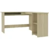 L-Shaped Corner Desk Sonoma Oak 120x140x75 Cm Engineered Wood VidaXL