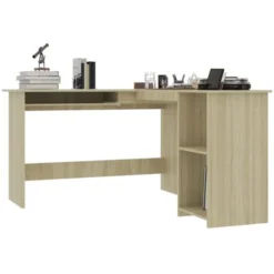 L-Shaped Corner Desk Sonoma Oak 120x140x75 Cm Engineered Wood VidaXL -Office Furniture Store 18805627 4