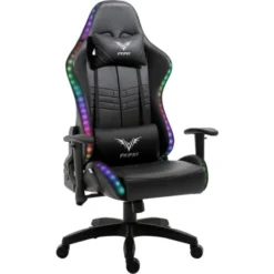 Cherry Tree Furniture VIRIBUS X1 Office Gaming Chair With 12-Colour LED Light Black