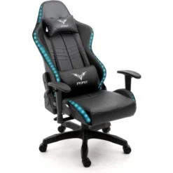 Cherry Tree Furniture VIRIBUS X1 Office Gaming Chair With 12-Colour LED Light Black -Office Furniture Store 18828350 4