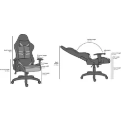 Cherry Tree Furniture VIRIBUS X1 Office Gaming Chair With 12-Colour LED Light Black -Office Furniture Store 18828350 5