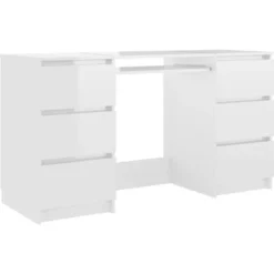 Writing Desk High Gloss White 140x50x77 Cm Engineered Wood VidaXL