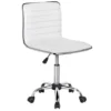 Yaheetech Swivel Computer Desk Chair Faux Leather Adjustable Armless Home Office Task Chair, White