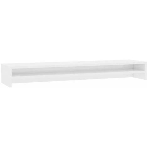 Hommoo Monitor Stand High Gloss White 100x24x13 Cm Chipboard VD31368 2 Hommoo Monitor Stand High Gloss White 100x24x13 Cm Chipboard VD31368 - Image 2
