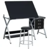 Yaheetech Drawing Desk W/Stool Adjustable Drafting Table