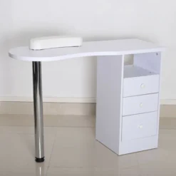 Livingandhome White Manicure Table Hand Art Salon Stand Desk With Drawers -Office Furniture Store 23526901 3