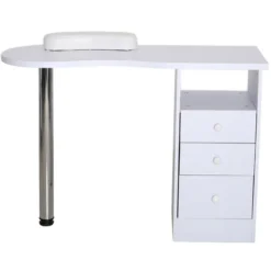 Livingandhome White Manicure Table Hand Art Salon Stand Desk With Drawers -Office Furniture Store 23526901 4