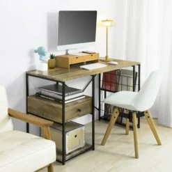 SoBuy Modern Industrial Design Home Office Table Desk Computer Desk,FWT61-N -Office Furniture Store 26042408 5