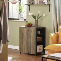 SoBuy Modern Industrial Design Folding Dining Table With 3 Shelves,FWT62-N -Office Furniture Store 26117461 4