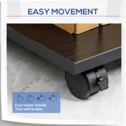 Vinsetto Printer Stand Rolling Cart Desk Side W/ Wheels CPU Stand Drawer Black 9 Vinsetto Printer Stand Rolling Cart Desk Side W/ Wheels CPU Stand Drawer Black -Office Furniture Store 27296097 5