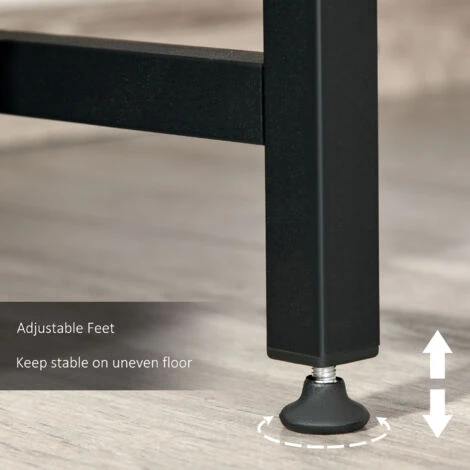 HOMCOM Two-Tier Writing Desk Metal Frame Smooth Shelves W/ Storage Shelf Multicolor 5 HOMCOM Two-Tier Writing Desk Metal Frame Smooth Shelves W/ Storage Shelf Multicolor - Image 5