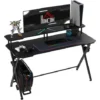 HOMCOM Gaming Computer Desk Writing Table W/ Headphone Hook Curved Front